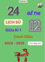 24 Đề thi Lịch sử 12 giữa Kì 1 Cánh Diều 2024-2025 (Có đáp án)